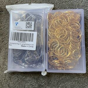 Gold and Silver Keychain Rings Set